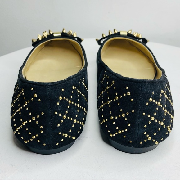Naughty Monkey black and gold metal spike Flats SZ 9.5. RR1 - Picture 6 of 9